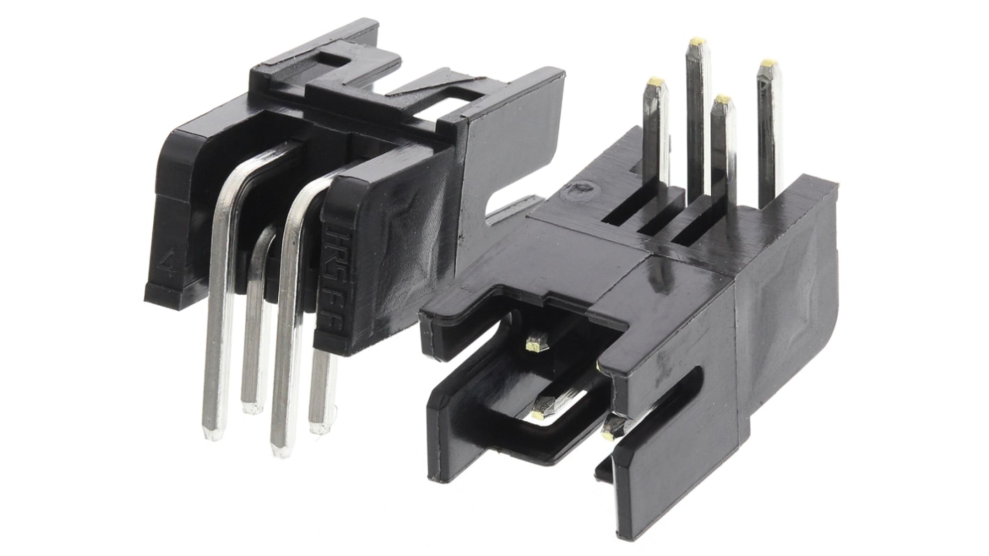 Conector macho para PCB Ángulo de 90° Hirose serie DF11 de 4 vías, 2 filas, paso 2.0mm, para soldar, Montaje en