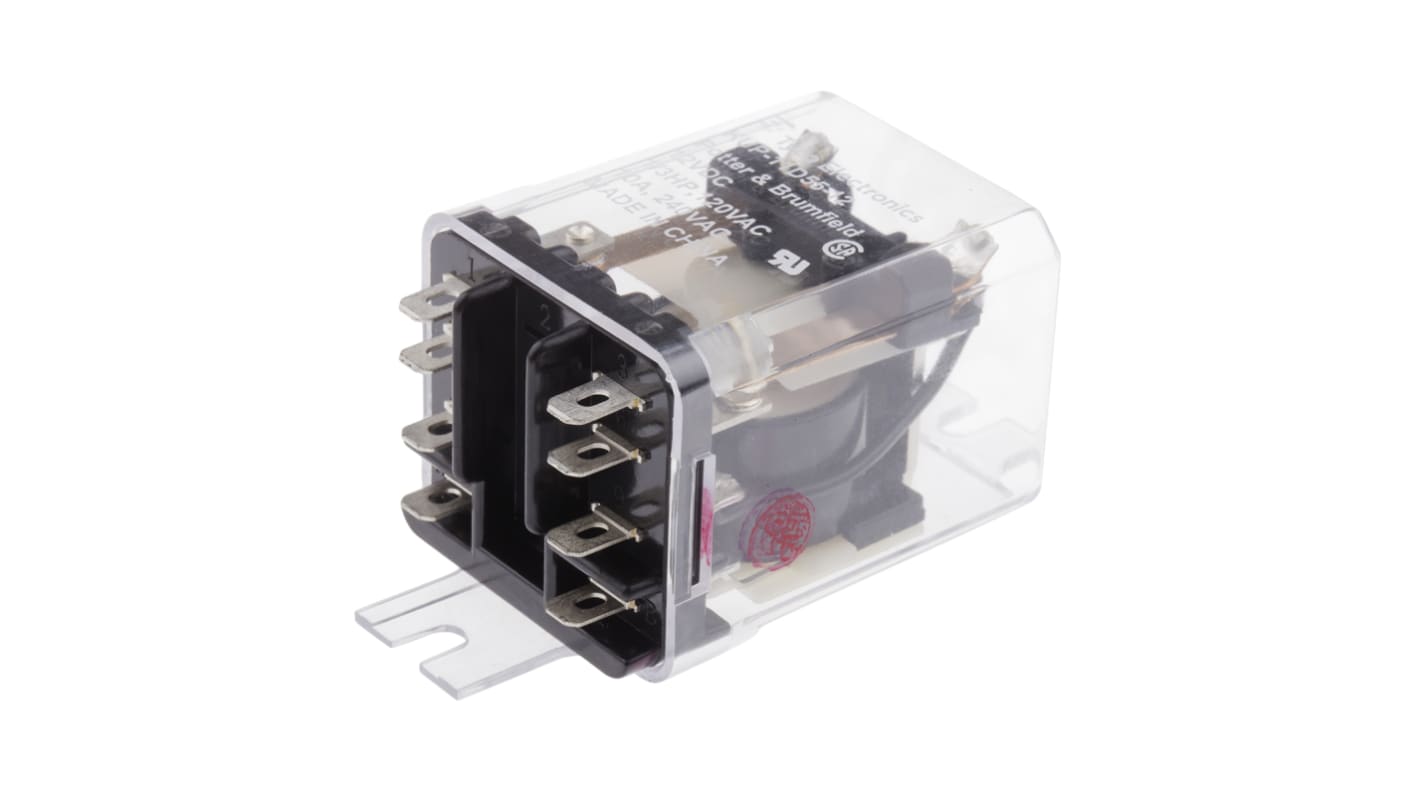 TE Connectivity Panel Mount Power Relay, 12V dc Coil, 10A Switching Current, DPDT