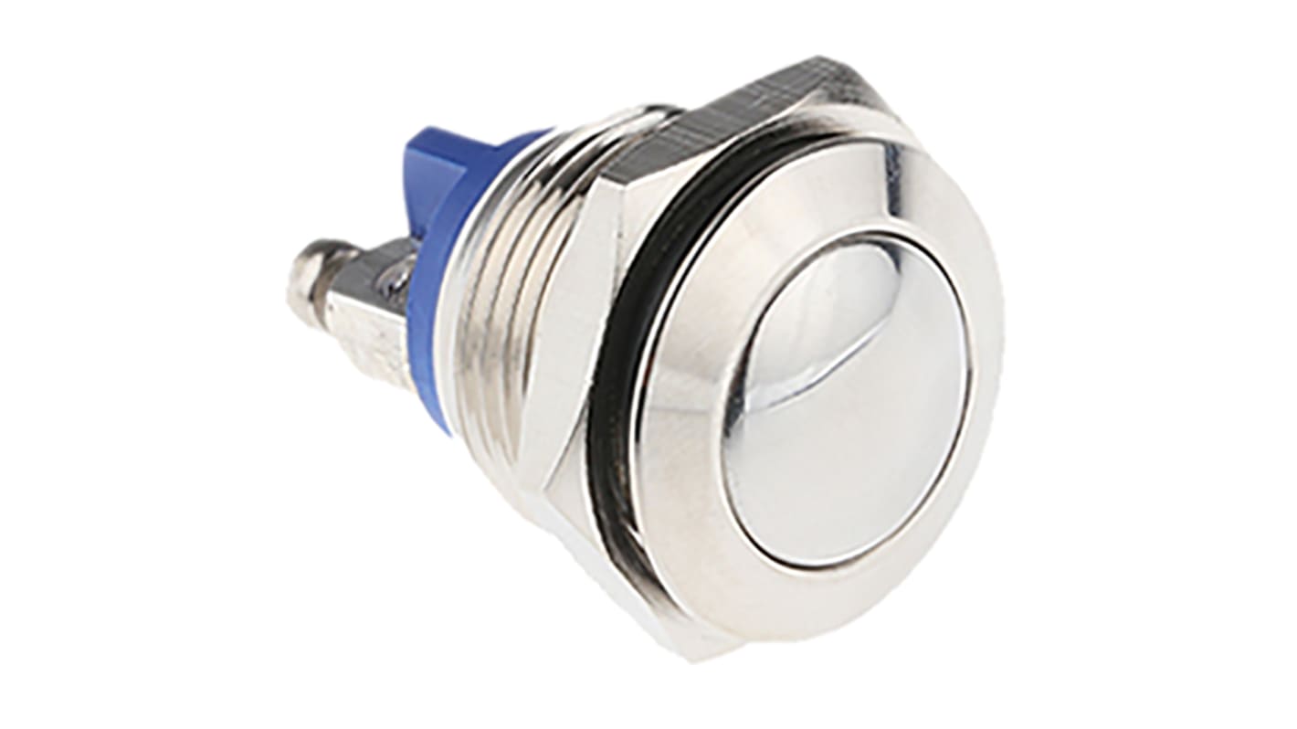 EOZ Push Button Switch, Momentary, Panel Mount, 16.2mm Cutout, SPST, 48 V dc, 250V ac, IP65