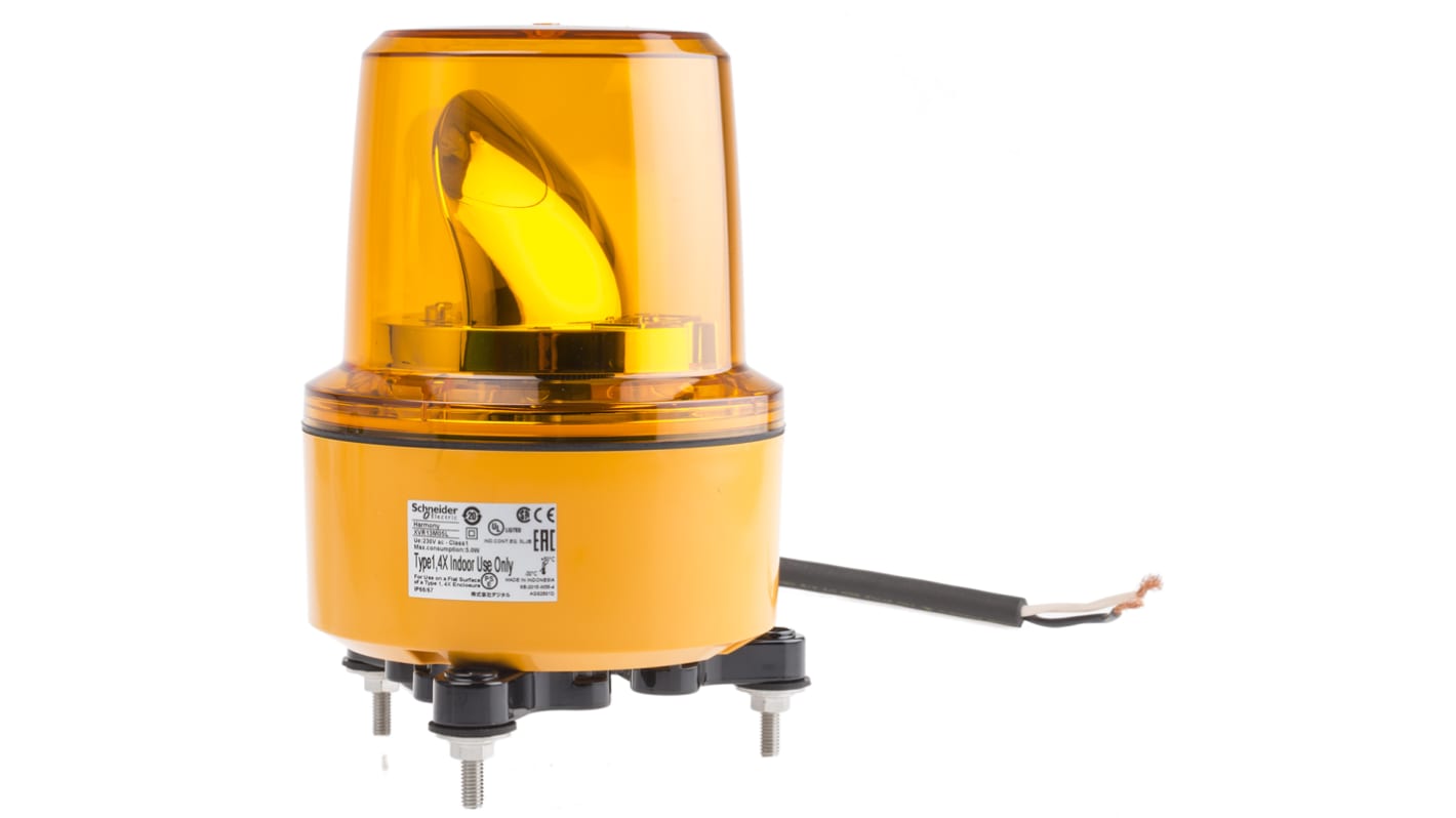 Jeladó Sárga, Forgó, LED, Csavaros rögzítés rögzítésű, 230 V AC