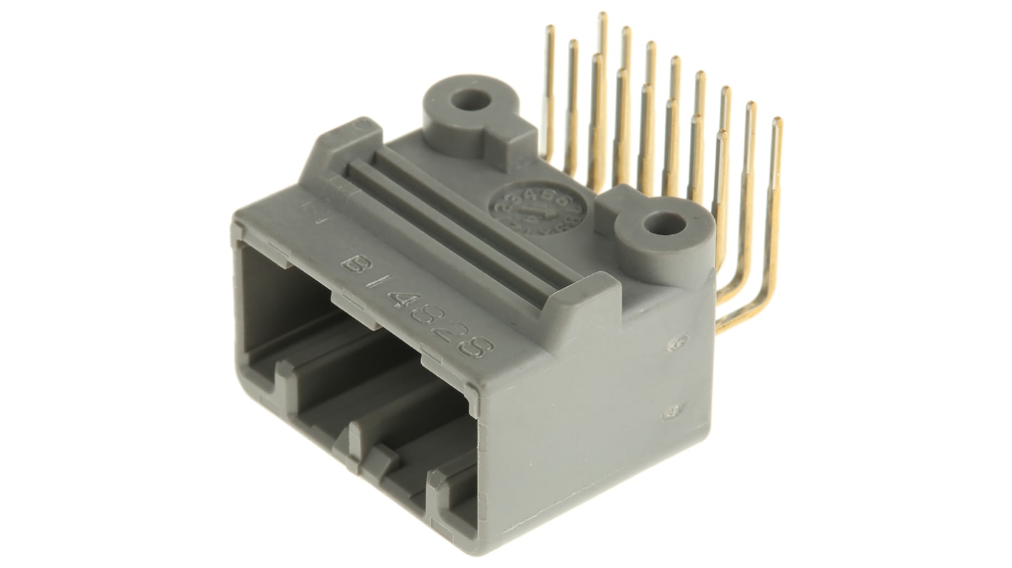 Conector macho para PCB Ángulo de 90° JAE serie MX34 de 16 vías, 2 filas, paso 2.2mm, para soldar, Montaje en orificio