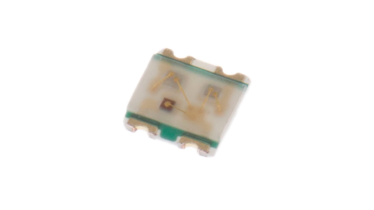 Broadcom LED, 4 tüskés, felületre szerelhető, 3 LED, RGB, 470/525/626 nm, 70 mcd, 85 mcd, 1,9 V, 3,4 V, 145/145/100°,