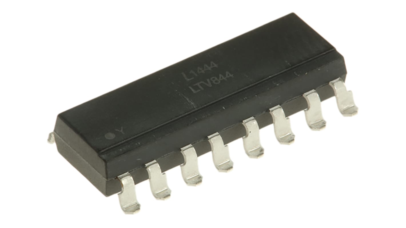 Optoacoplador Lite-On LTV-8x4 de 4 canales, Vf= 1.4V, Viso= 5 kVrms, IN. AC, OUT. Transistor, mont. superficial,