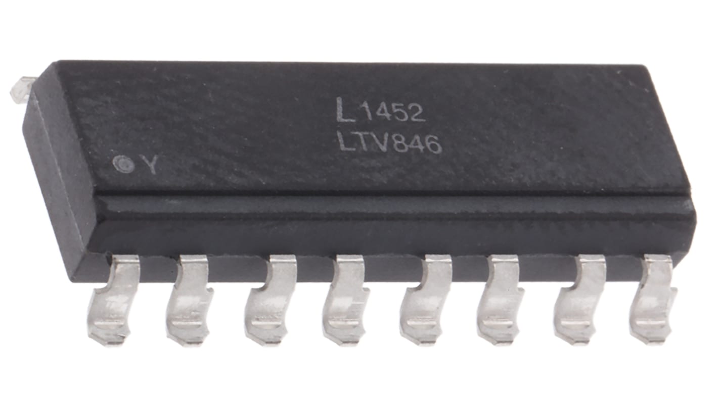 Lite-On LTV-8x6 SMD Quad Optokoppler DC-In / Transistor-Out, 16-Pin PDIP, Isolation 5 kV eff