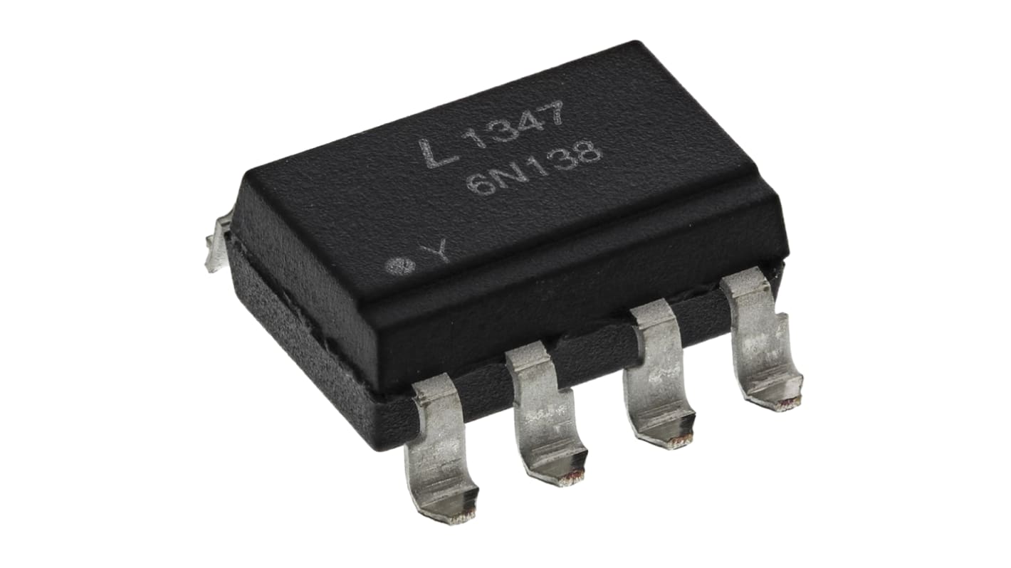 Lite-On optocsatoló DC bemeneti fesz., kimeneti eszk.: Tranzisztor, 1 csatornás 2000 %, felületre szerelhető, SMD, 8