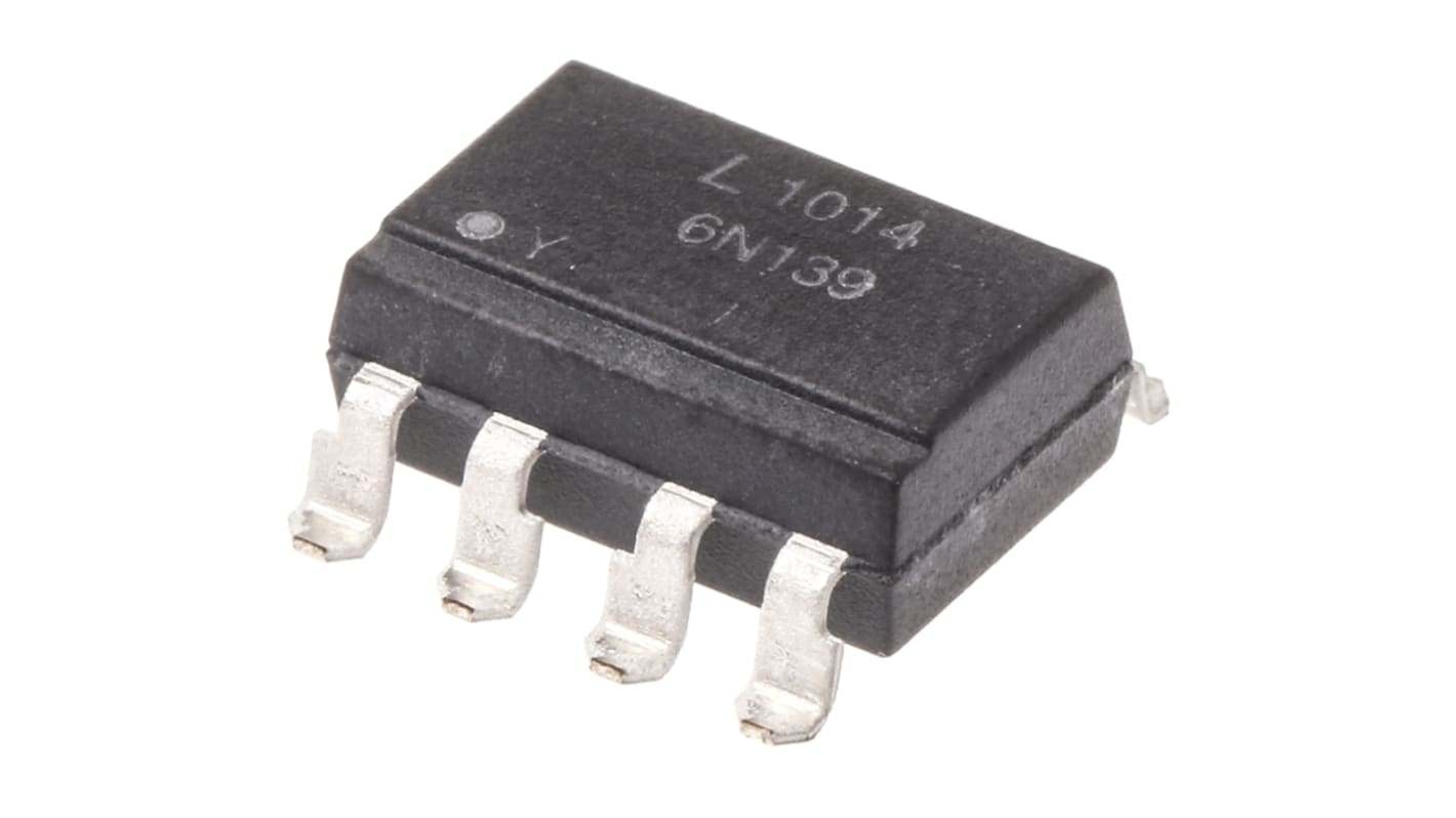 Optoacoplador Lite-On 6N139 de 1 canal, Vf= 1.7V, Viso= 5 kVrms, IN. DC, OUT. Transistor, mont. superficial,