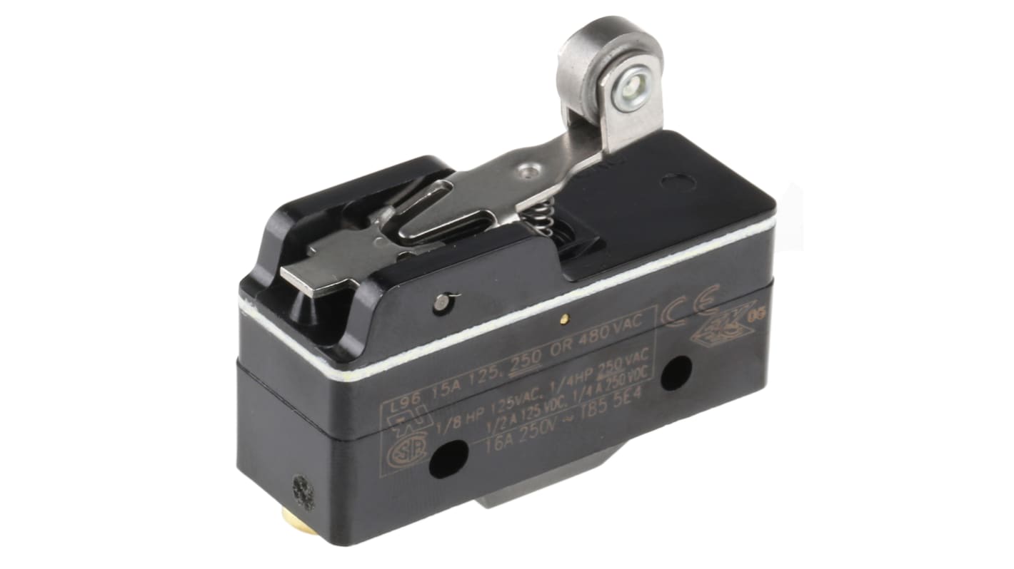 Honeywell BZ Series Roller Lever Limit Switch, SPDT, Plastic Housing, 250V ac Max, 15A Max