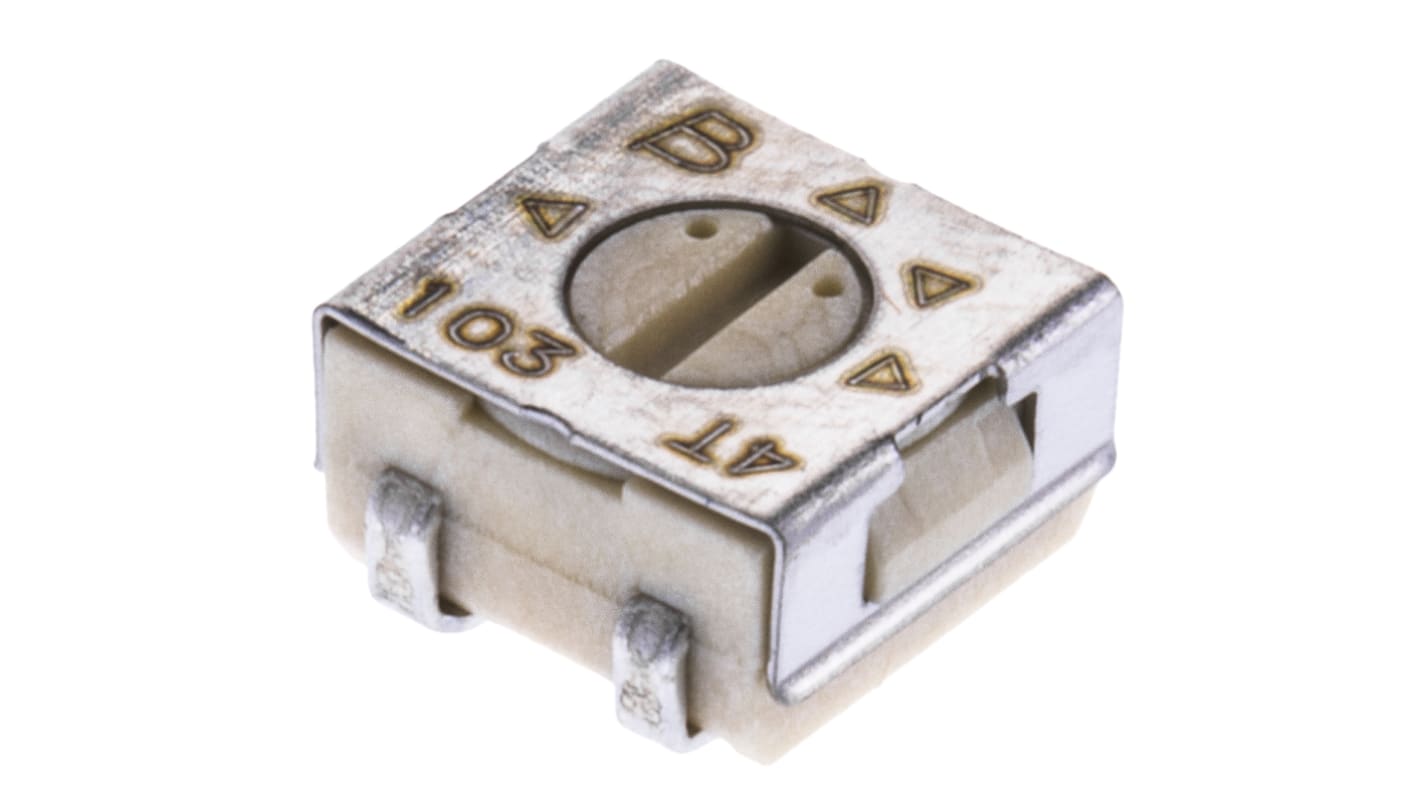 Bourns 3314 1-Gang SMD Trimmer-Potentiometer, Einstellung von oben, 10kΩ, ±20%, 0.25W, J-Schraubkloben, L. 4.5mm