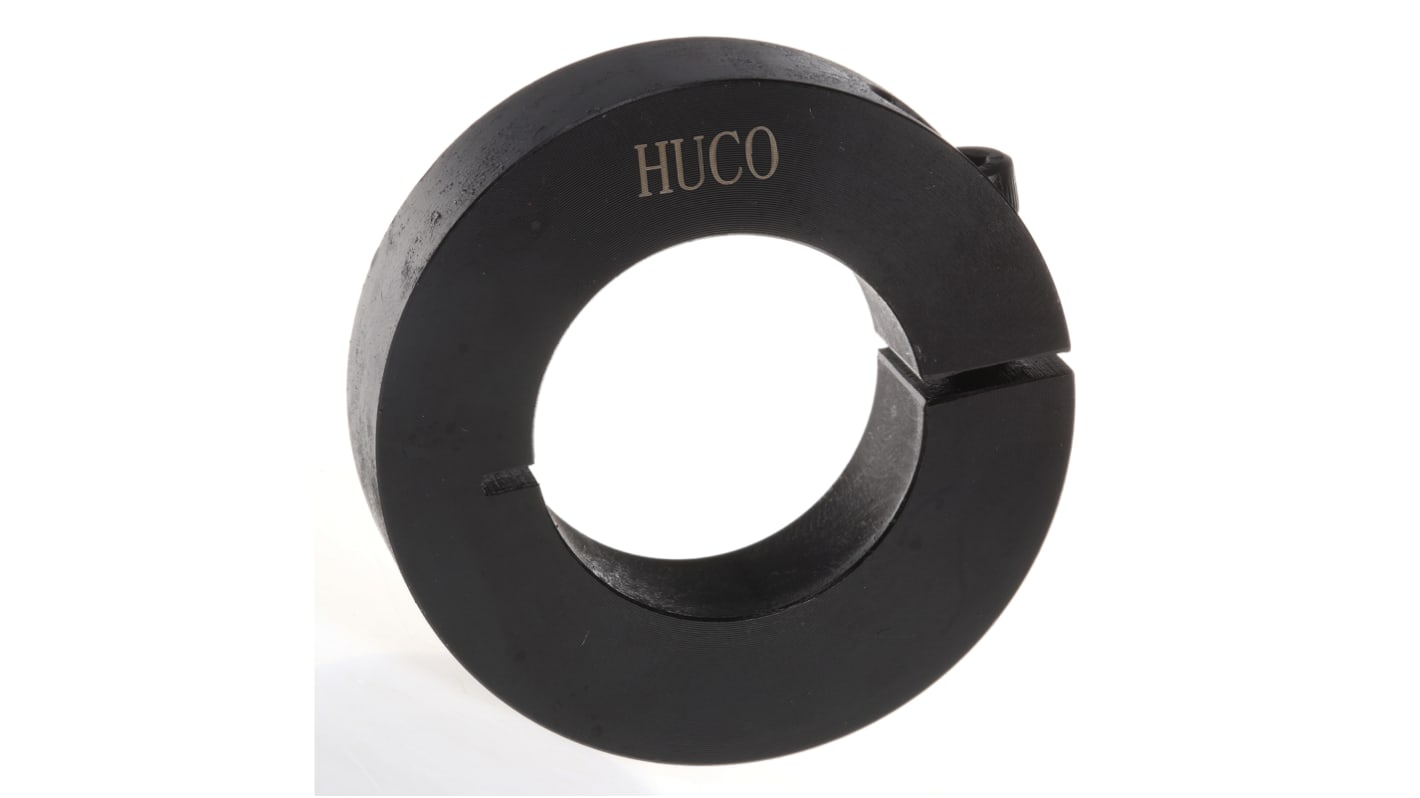 Huco Shaft Collar One Piece Clamp Screw, Bore 30mm, OD 54mm, W 15mm, Steel