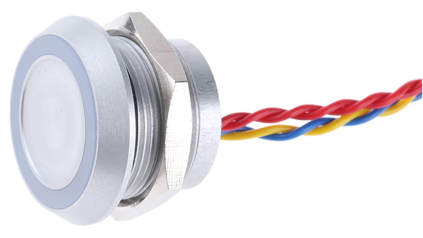 APEM Illuminated Piezo Switch, Momentary, Pulse, SPST, IP68, Wire Lead, 200 mA @ 24 V dc, -40 → +75°C