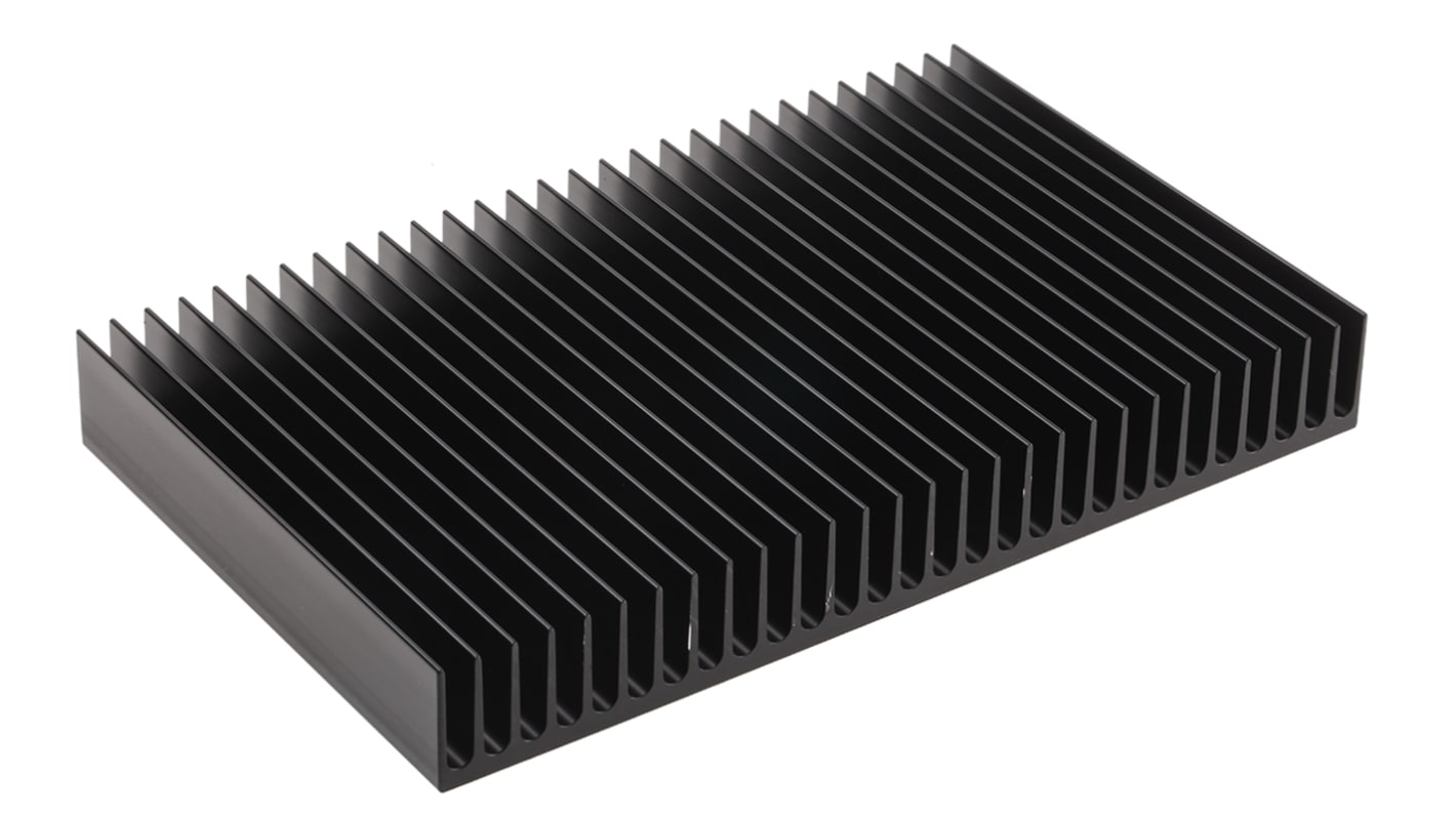 RS PRO Heatsink, Universal Rectangular Alu, 0.9K/W, 125 x 200 x 25mm