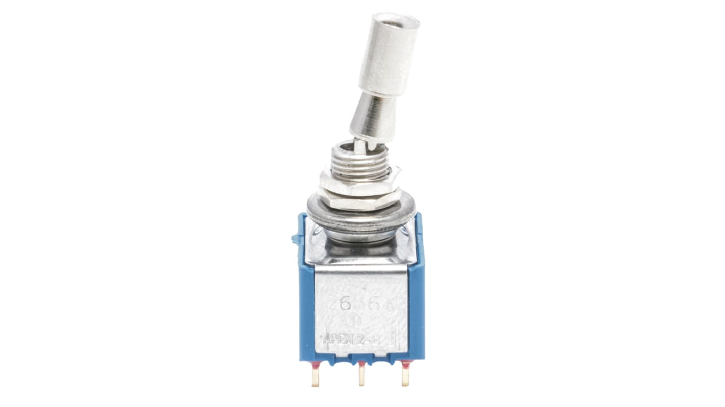 APEM Toggle Switch, Panel Mount, On-On, 3PDT, Solder Lug Terminal, 30V dc