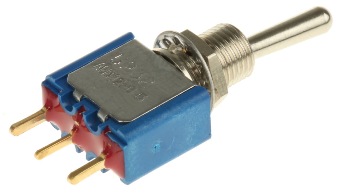 5232CDB APEM Toggle Switch, PCB Mount, On(On), SPST, PC Terminal