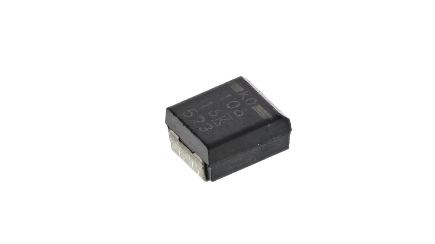 Condensador de polímero KEMET T520, 10μF ±20%, 16V dc, Montaje en Superficie, dim. 3.5 x 2.8 x 1.9mm, encapsulado