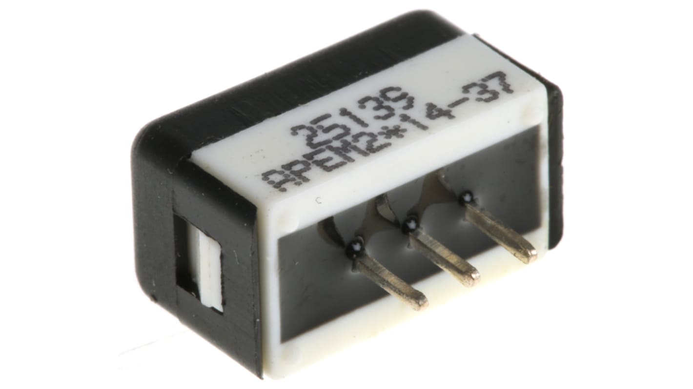 Interruptor de actuador deslizante SPDT, On-Off-On, 1 A a 30 V dc, Montaje en PCB