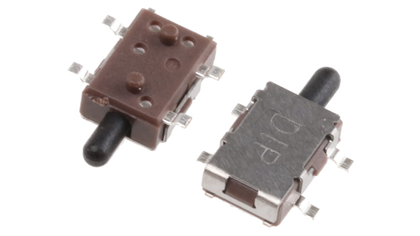 Interruptor Táctil, 1 mA a 10 V dc, Chapado en plata