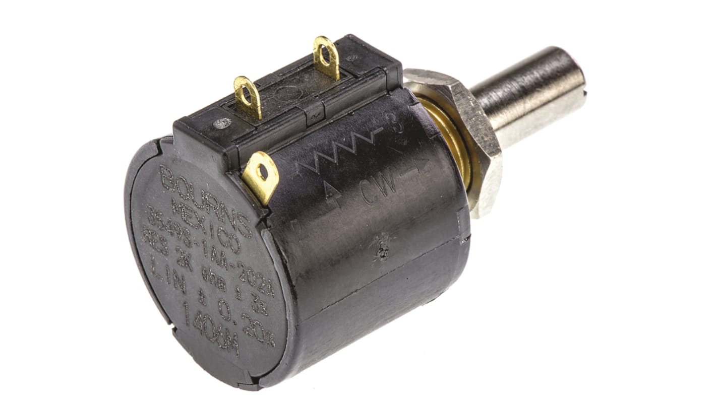 Bourns 3549, Tafelmontage 10-Gang  Dreh Potentiometer 2kΩ ±3% / 2W , Schaft-Ø 6,35 mm