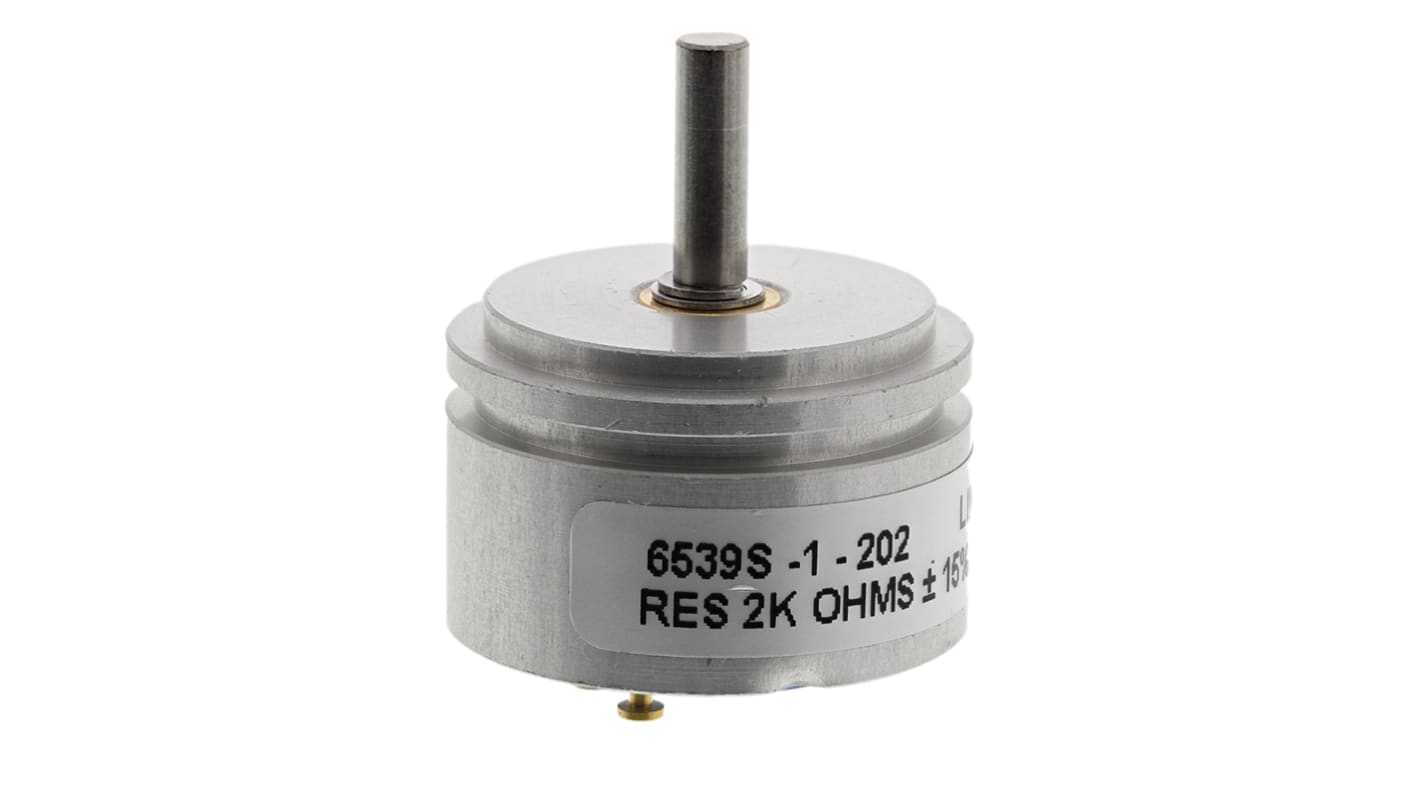 Potenciómetro de 2kΩ, ±15%, 1W, serie 6539, 1 módulo, 1 vuelta, Eje redondo, eje de 3,18 mm de Ø, Montaje Servo