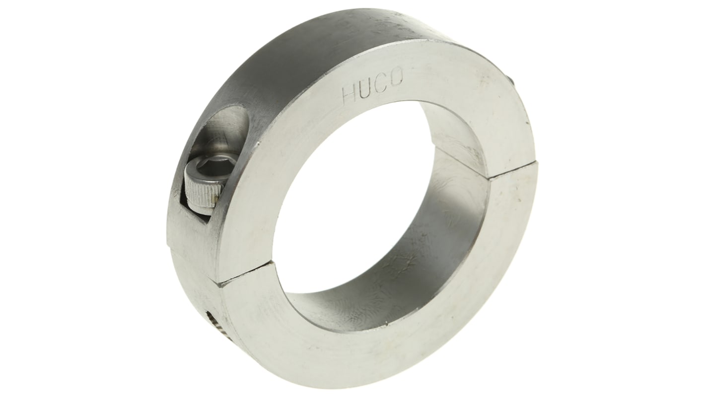 Huco Shaft Collar Two Piece Clamp Screw, Bore 40mm, OD 60mm, W 15mm, Stainless Steel