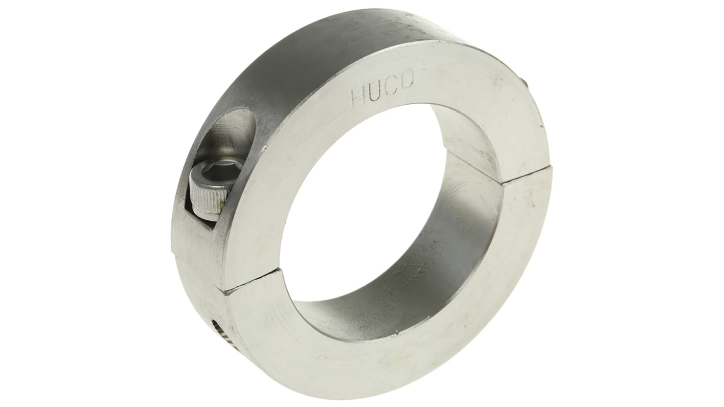 Huco Akselflange, Rustfrit stål, for dia. 40mm aksel, Todelt, befæstelse: Spændeskrue, 046202040