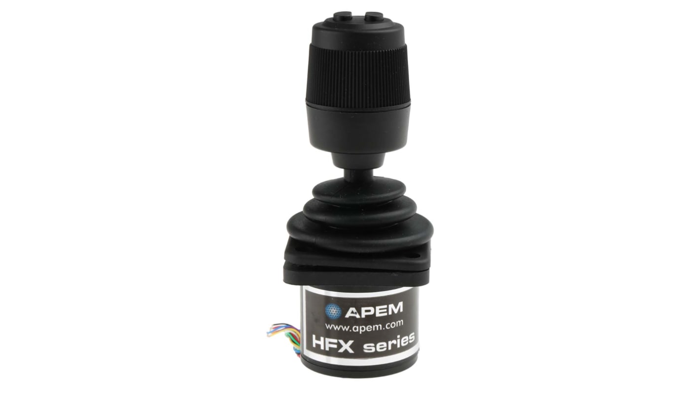 Joystick a effetto Hall APEM HFX-45S12 , tenuta IP65, IP68, assi 3