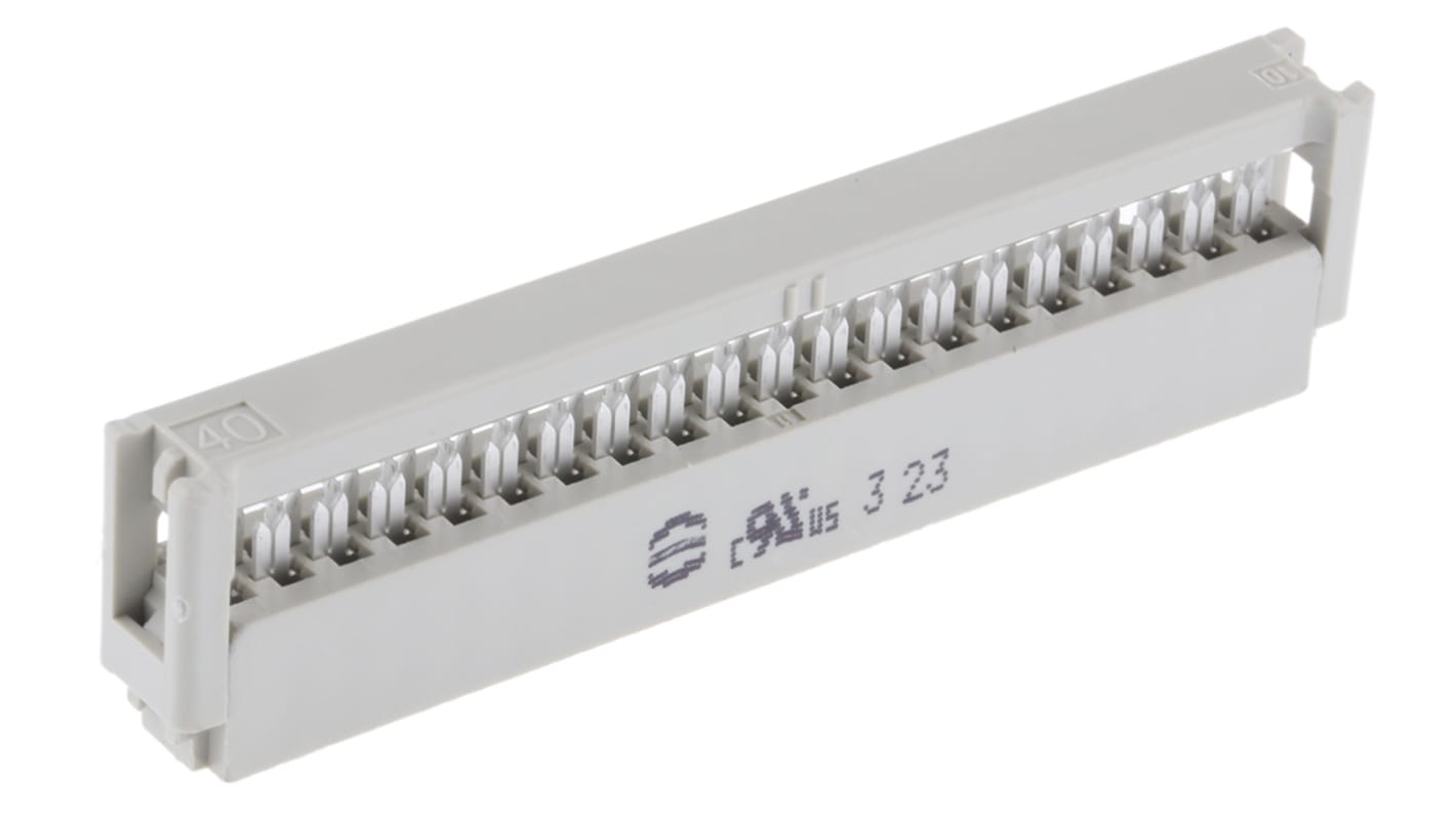 Conector IDC hembra Harting serie SEK-18 de 40 vías, paso 2.54mm, 2 filas, Montaje de Cable