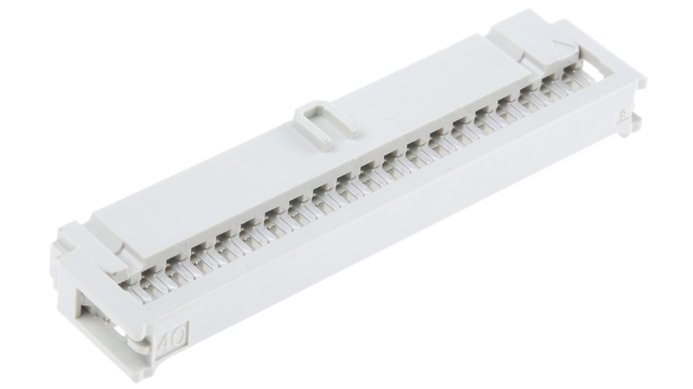 Conector IDC hembra Harting serie SEK-18 de 40 vías, paso 2.54mm, 2 filas, Montaje de Cable