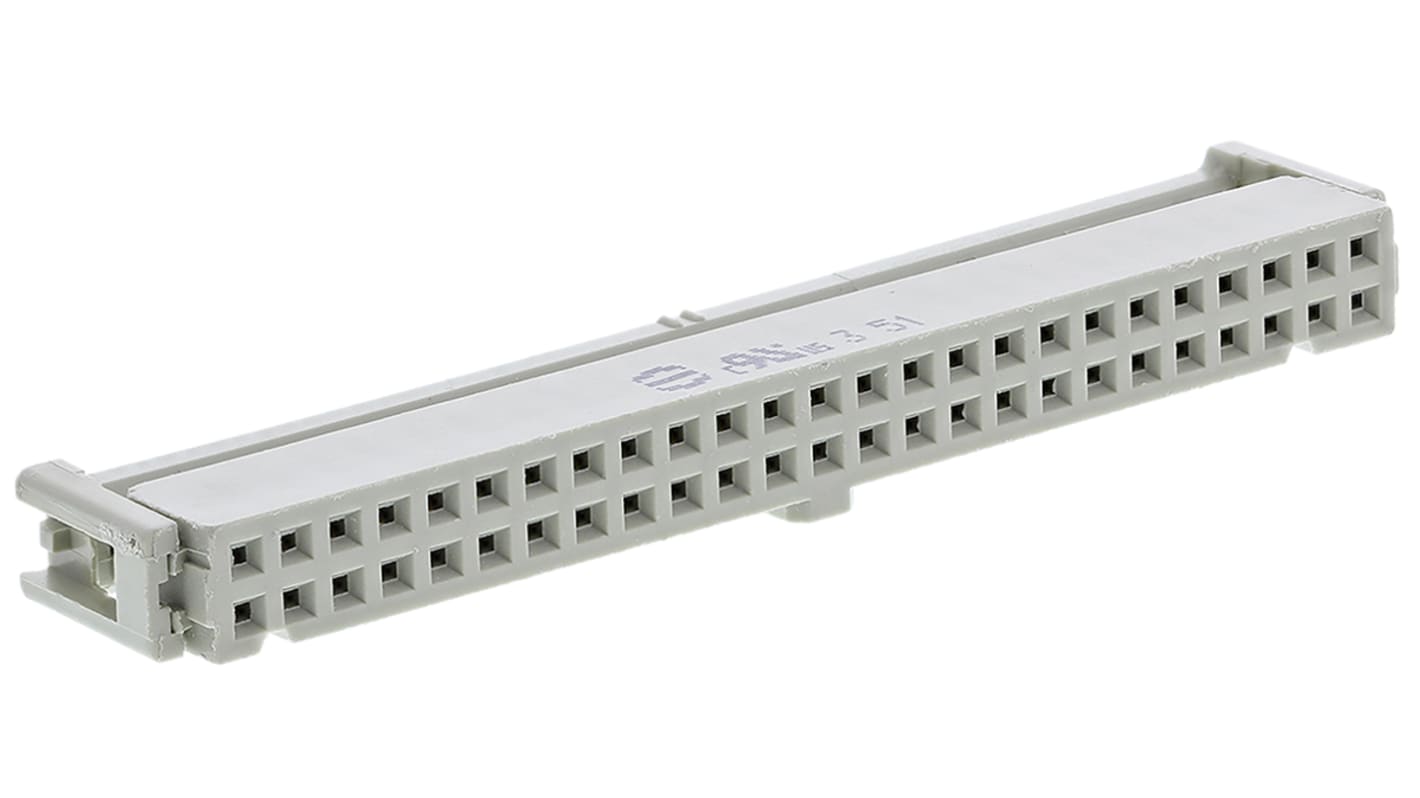 Conector IDC hembra HARTING serie SEK-18 de 50 vías, paso 2.54mm, 2 filas, Montaje de Cable