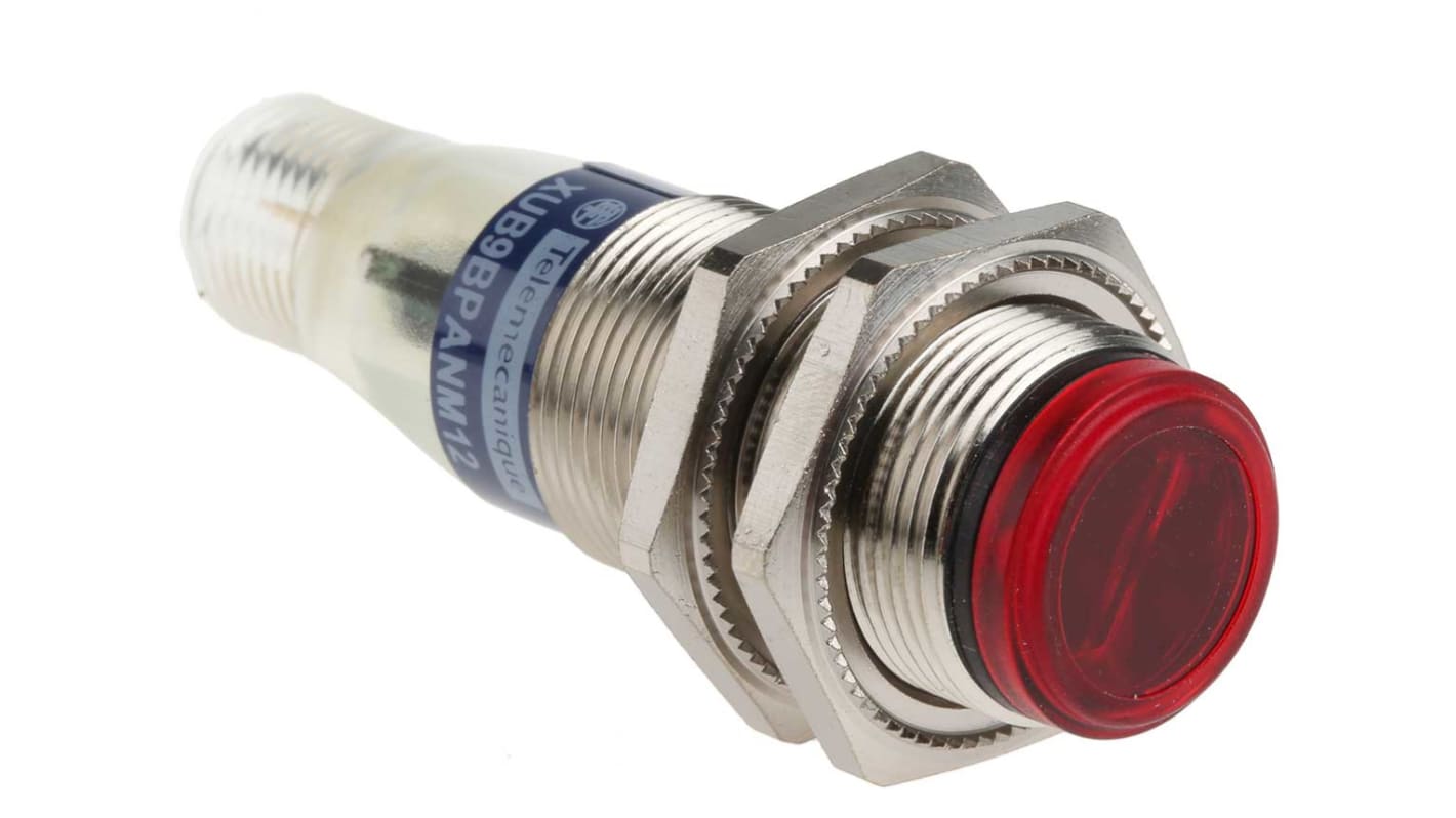 Telemecanique Sensors Retroreflective Photoelectric Sensor, Barrel Sensor, 2 m Detection Range