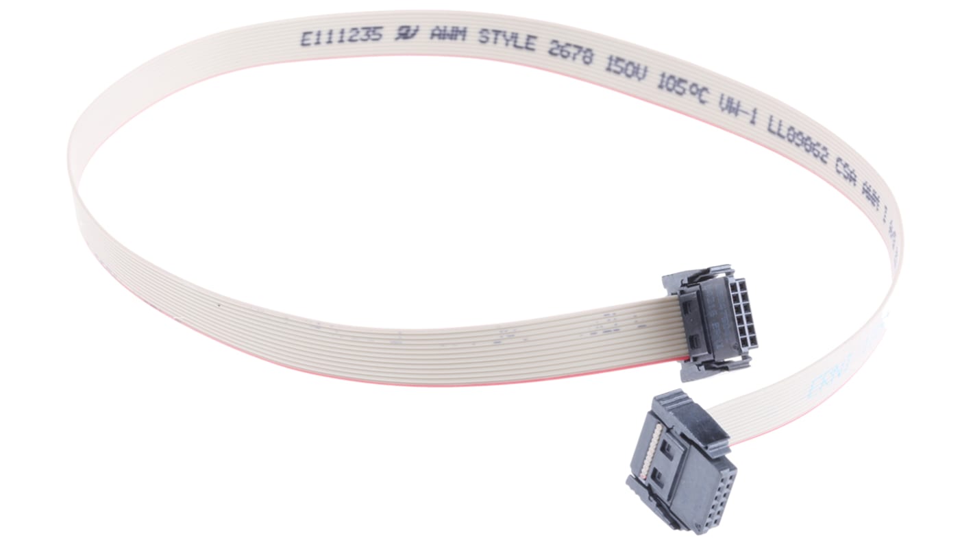 ERNI Flat Ribbon Cable, 68-Way, 1.27mm Pitch, 300mm Length, AU IDC to IDC