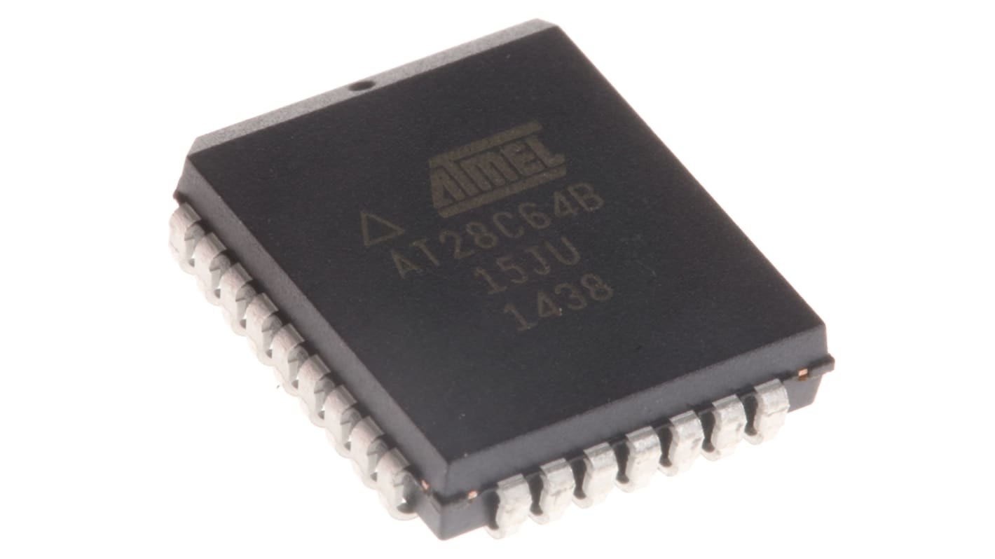 Memoria EEPROM en paralelo AT28C64B-15JU Microchip, 64kbit, Paralelo, 150ns, 32 pines PLCC