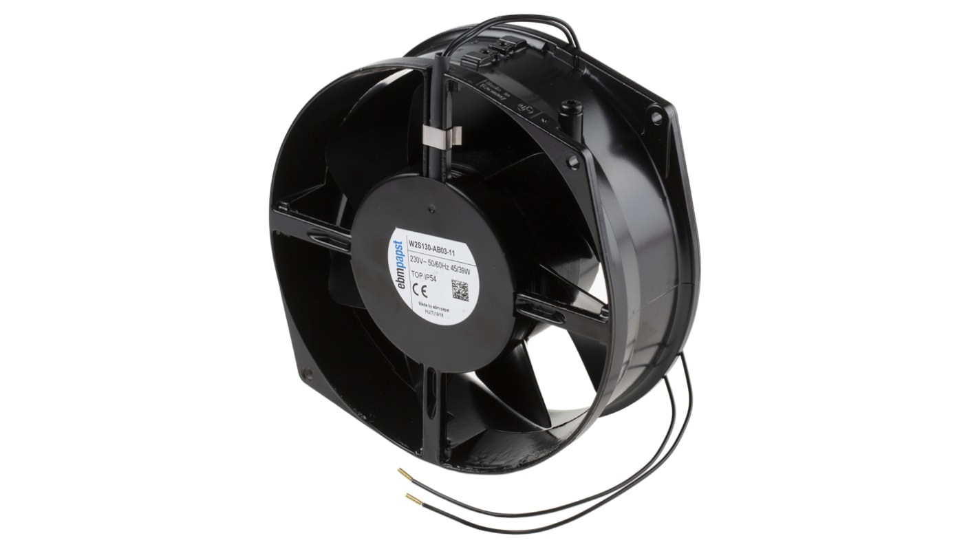 Ventilateur axial W2S130 ebm-papst 230 V ac, 340m³/h, 172 x 150 x 55mm, 45W