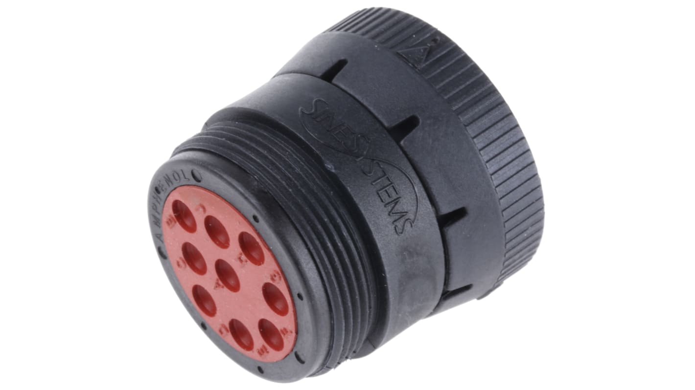 Conector circular Amphenol Industrial macho serie AHD de 9 vías macho, montaje aéreo, IP67