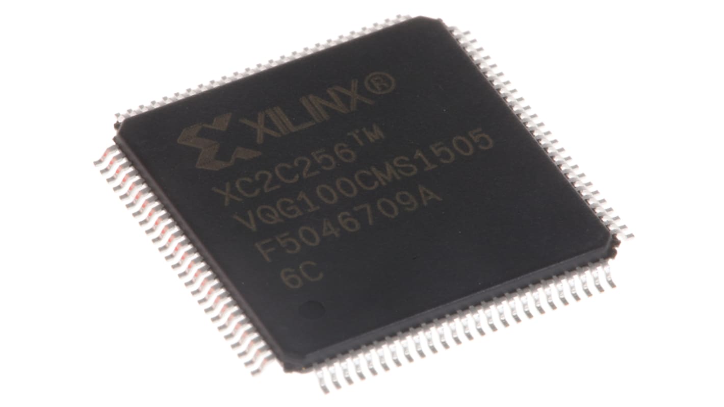 Xilinx XC2C256-6VQG100C, CPLD CoolRunner II 256 Cells, 80 I/O, 16 Labs, ISP, 100-Pin VTQFP