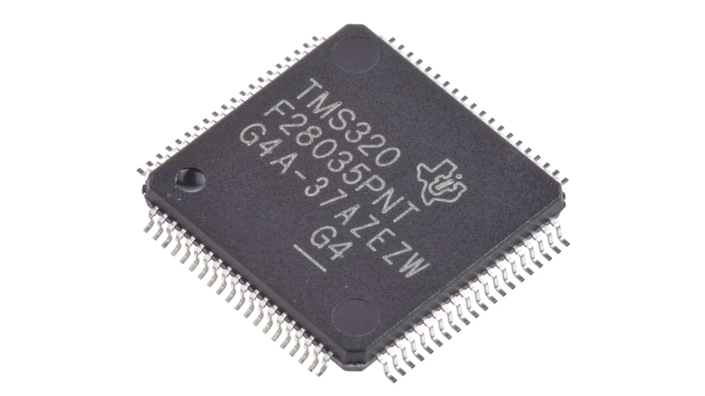 Texas Instruments TMS320F28035PNT, 32bit C28x Microcontroller, Piccolo, 60MHz, 128 kB Flash, 80-Pin LQFP