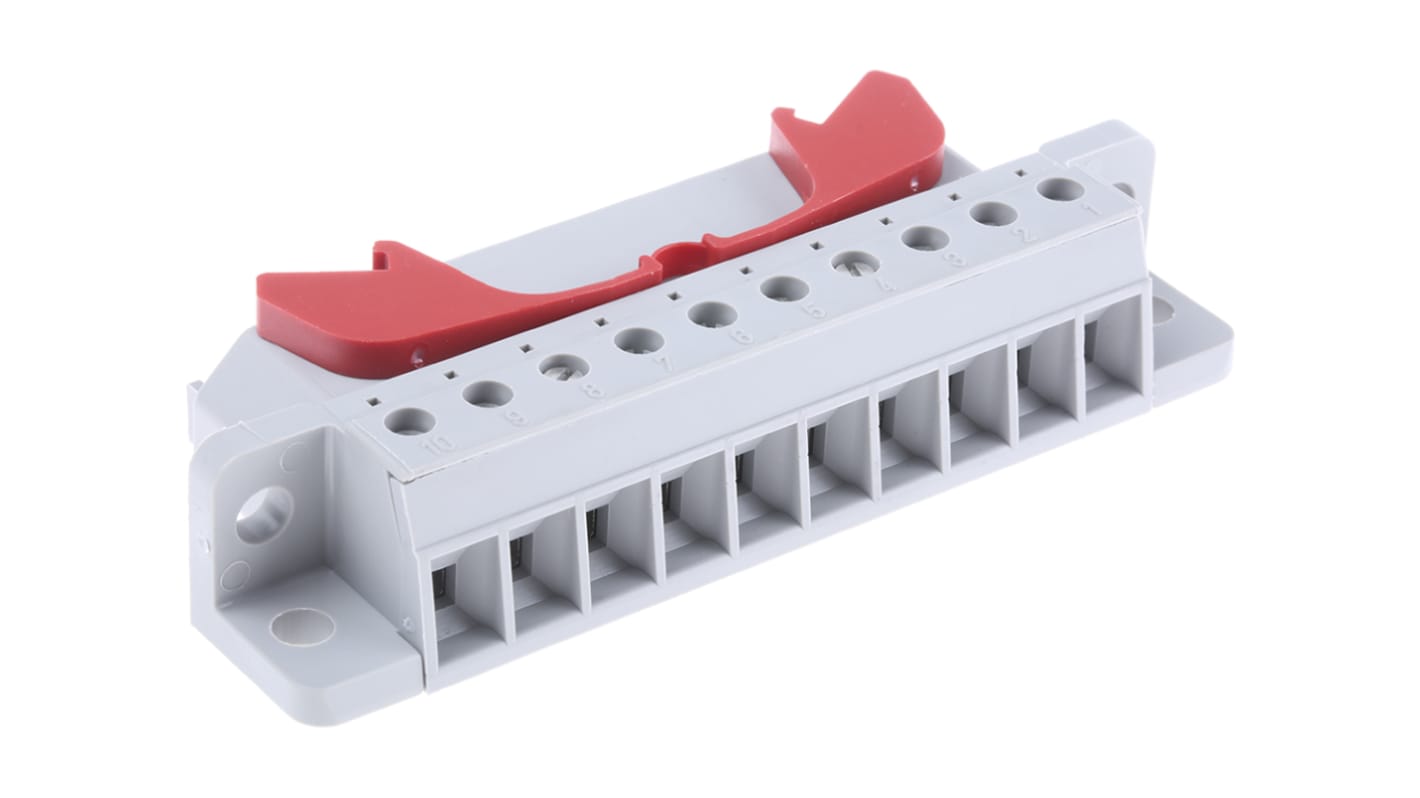 Phoenix Contact HCC Series HCC 4-M Non-Fused Terminal Block, 10-Way, 25A, 24 → 12 AWG Wire, Screw Down