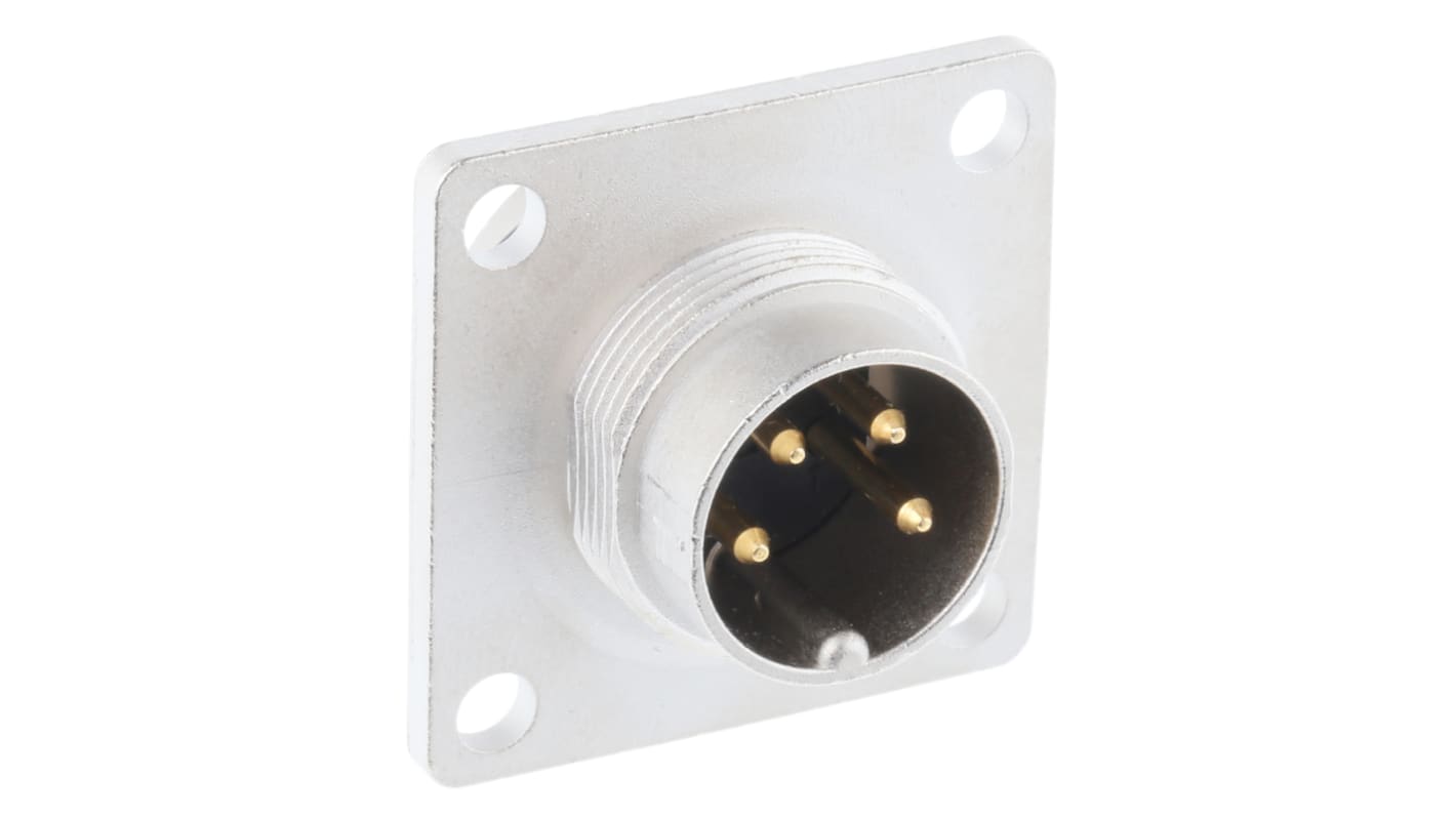 Conector DIN Macho Lumberg de 4 vías, 5A, 250 Vac, IP68