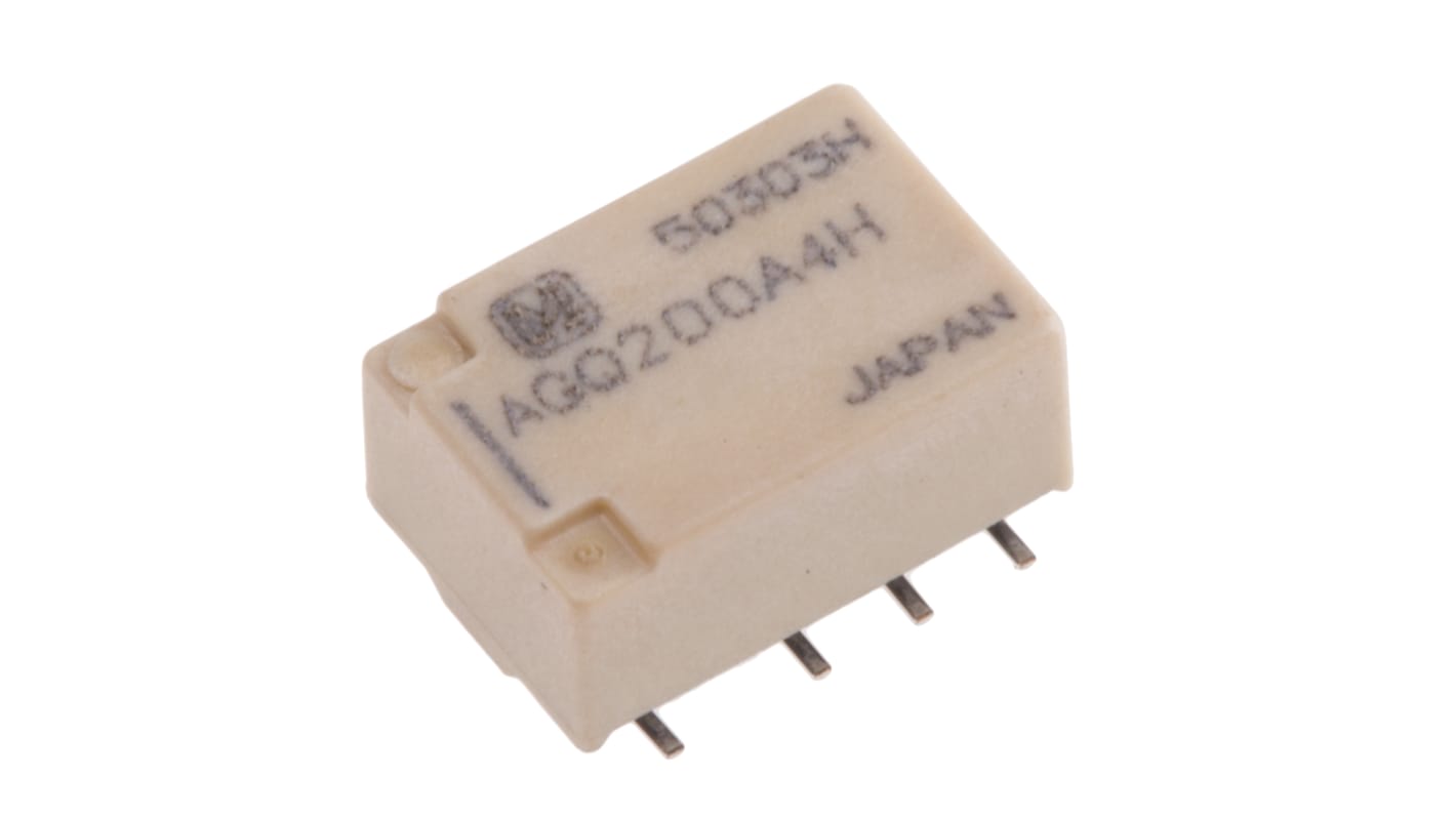 Relé de señal sin enclavamiento Panasonic FTR-B4, DPDT, 4.5V dc, 1 A dc, 0,3 A ac, montaje en PCB