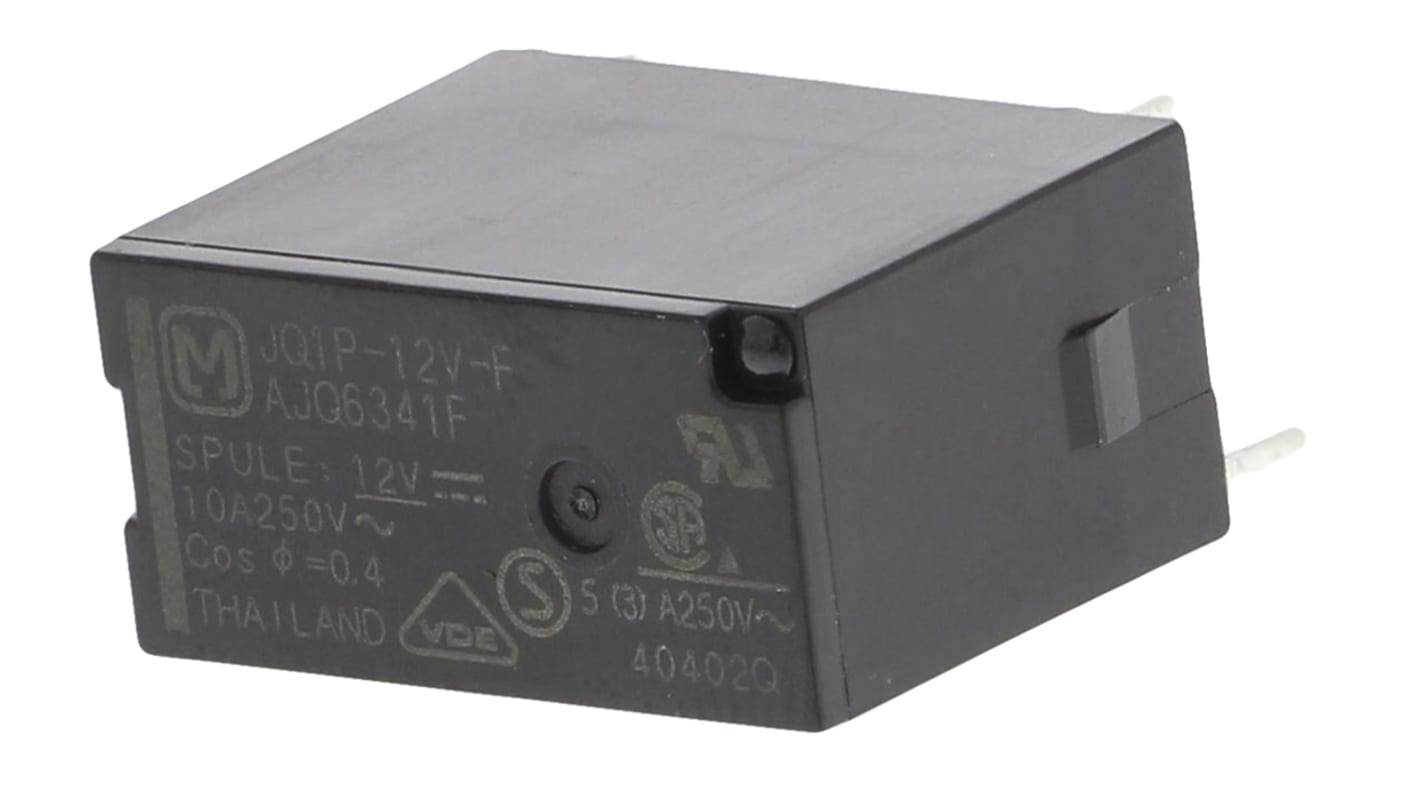 Panasonic PCB Mount Power Relay, 12V dc Coil, 10A Switching Current, SPDT