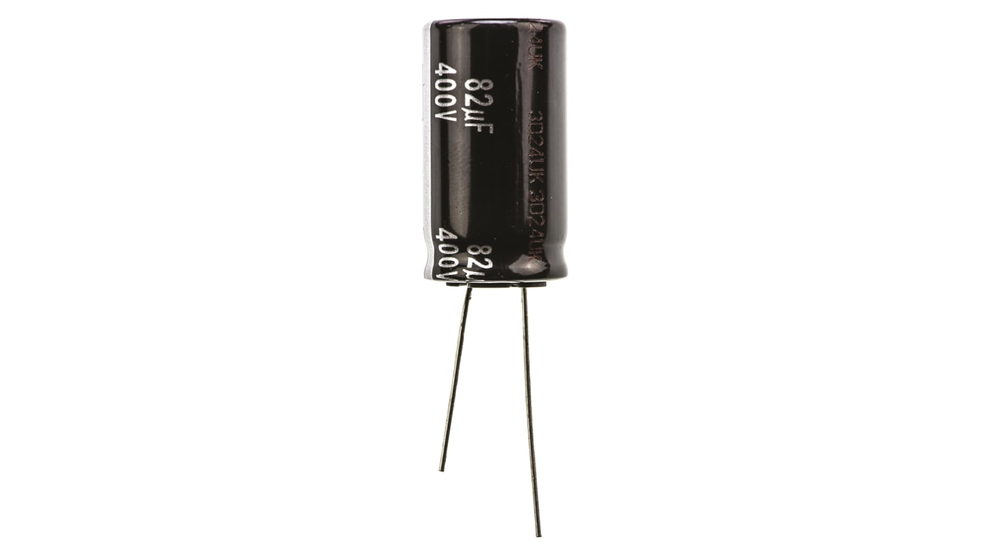 Panasonic 82μF Aluminium Electrolytic Capacitor 400V dc, Radial, Through Hole - EEUEE2G820