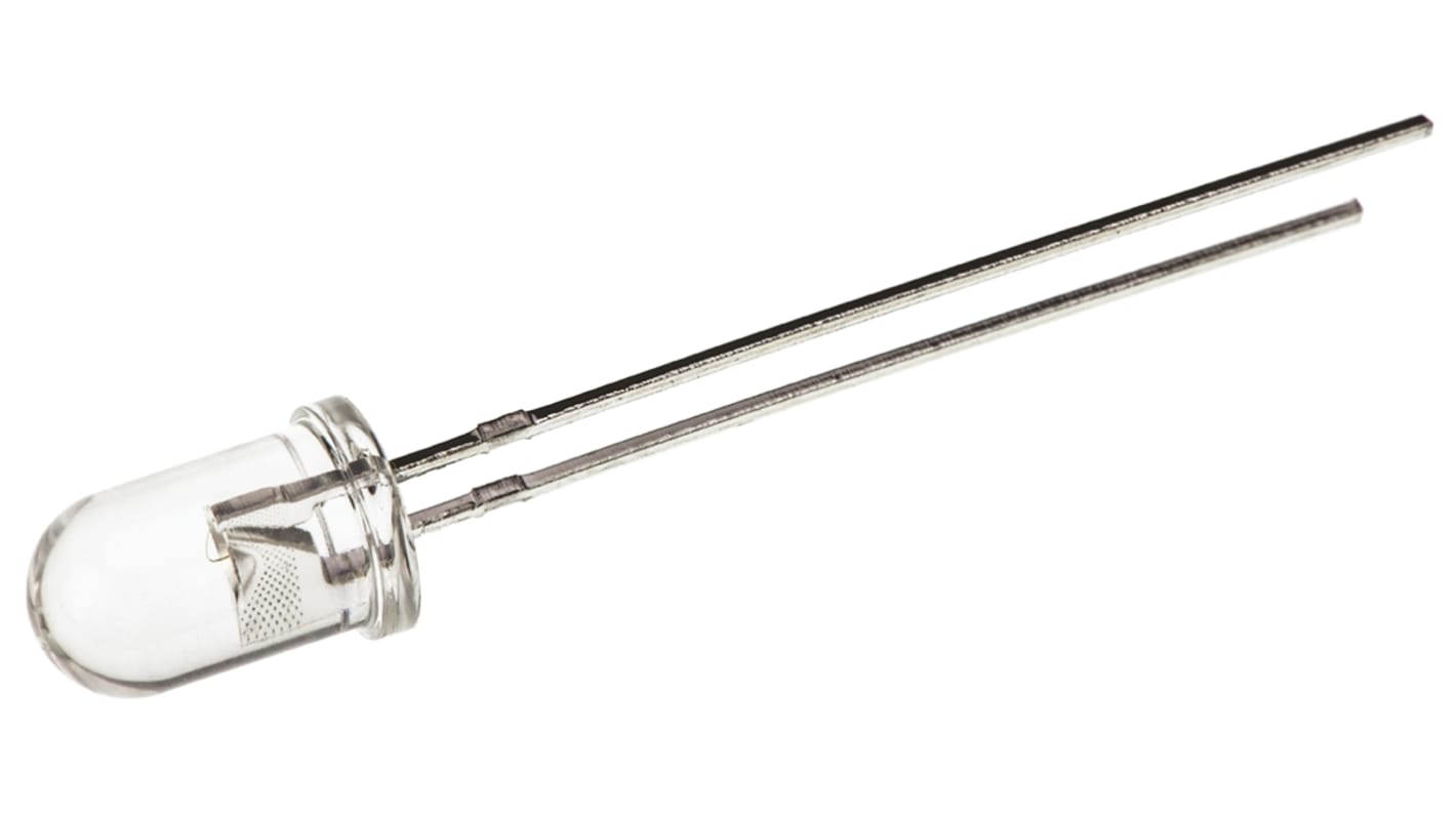 Vishay IR-Diode, 5 mm (T-1 3/4) 55mW, 850nm, 230mW/sr, 20°, 2-Pin, THT