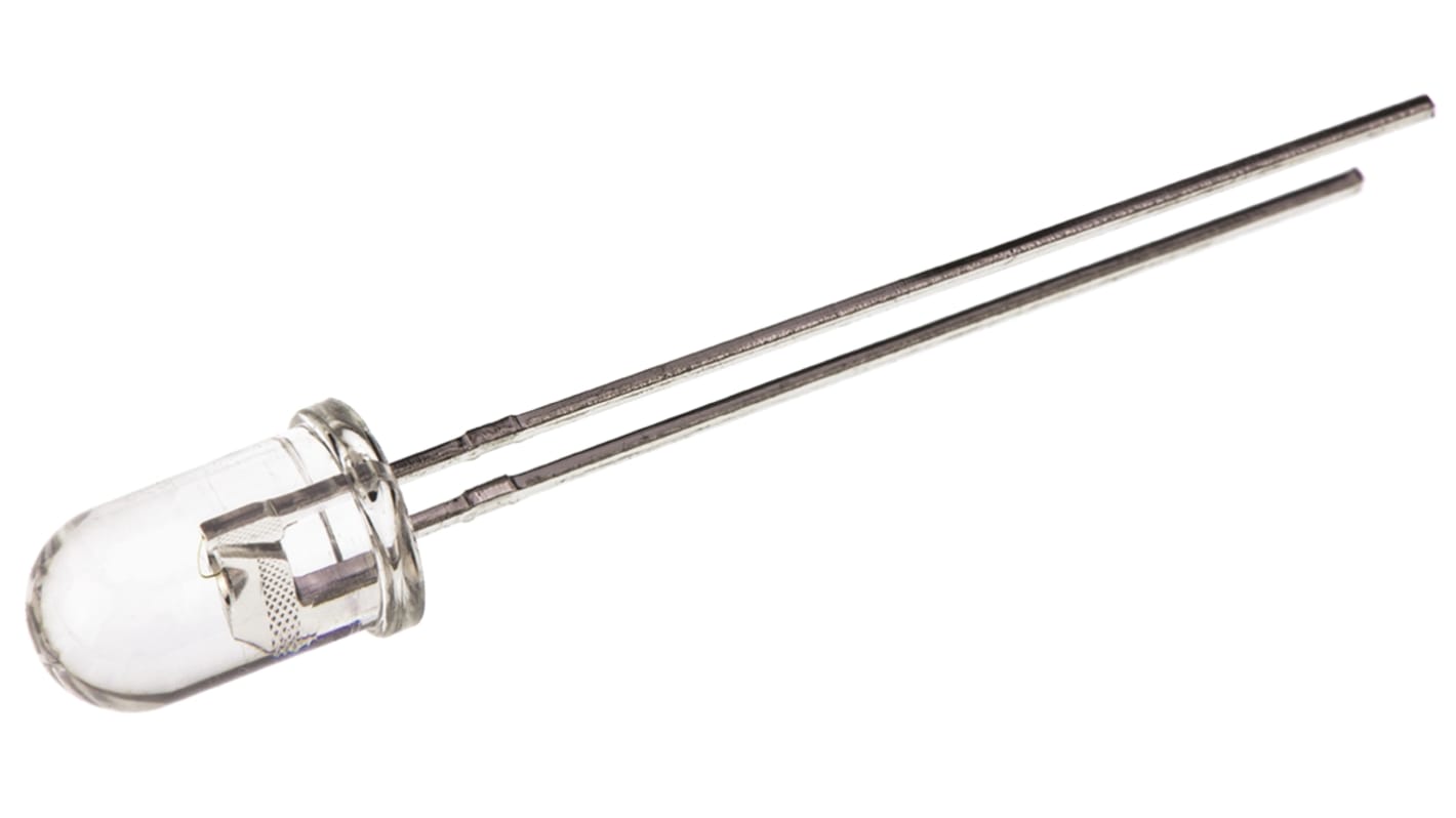 Vishay IR-Diode, 5 mm (T-1 3/4) 55mW, 850nm, 90mW/sr, ±18°, 2-Pin, THT