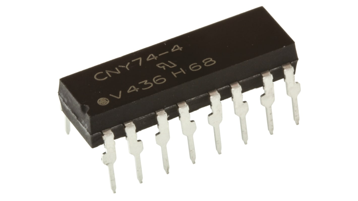Vishay, CNY74-4H DC Input Transistor Output Quad Optocoupler, Through ...