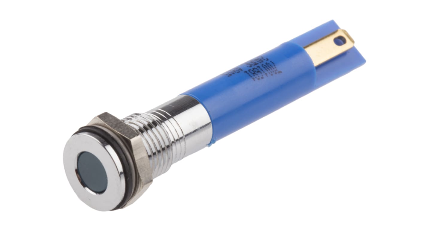 Voyant LED lumineux  Bleu RS PRO, dia. 8mm, 24V c.c., IP67