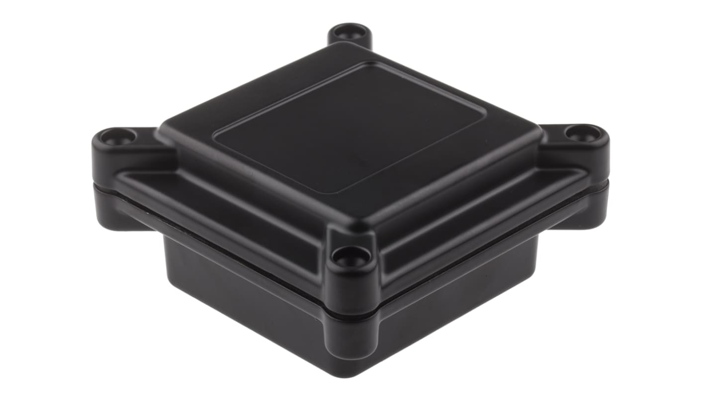 RS PRO Black Die Cast Aluminium Enclosure, IP67, Black Lid, 96 x 96 x 45mm