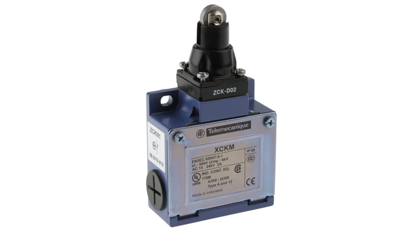 Telemecanique Sensors OsiSense XC Series Plunger Limit Switch, NO/NC, IP66, DP, Zinc Alloy Housing, 240V ac Max, 10A Max