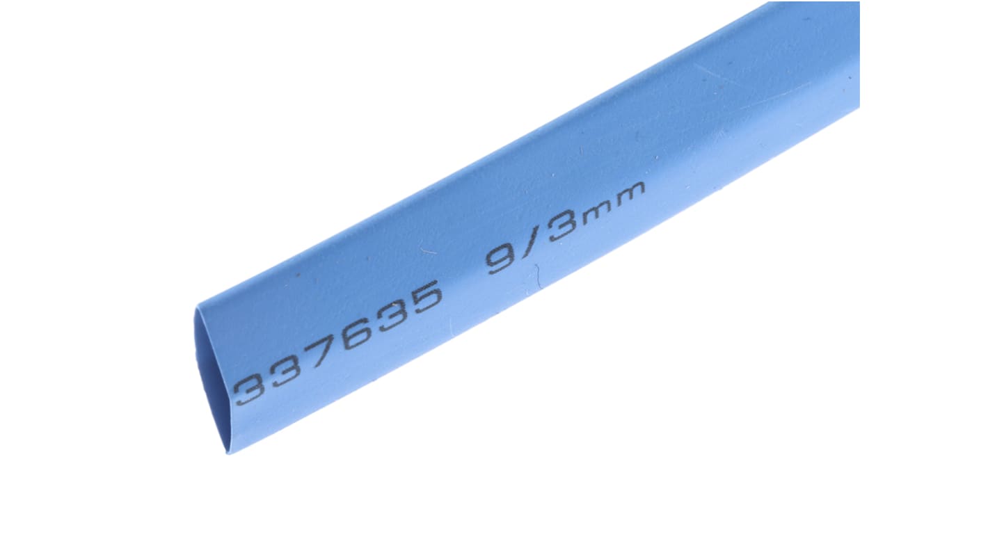 RS PRO Heat Shrink Tubing, Blue 9mm Sleeve Dia. x 5m Length 3:1 Ratio