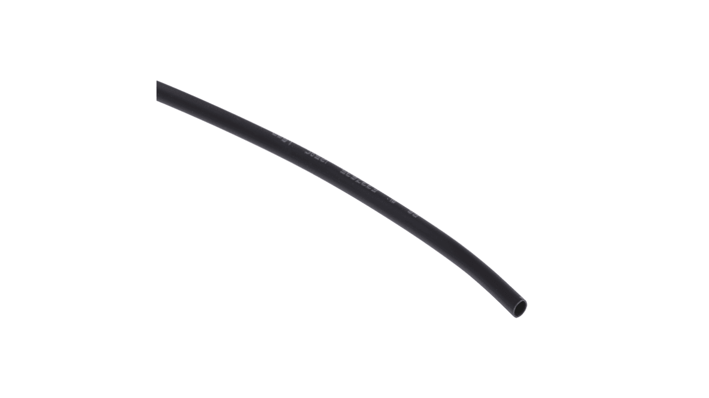 RS PRO Heat Shrink Tubing, Black 1.6mm Sleeve Dia. x 10m Length 2:1 Ratio