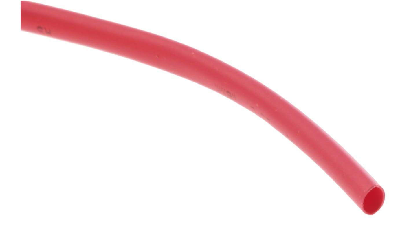 Tubo termorretráctil RS PRO de Poliolefina Rojo, contracción 2:1, Ø 1.6mm, long. 10m