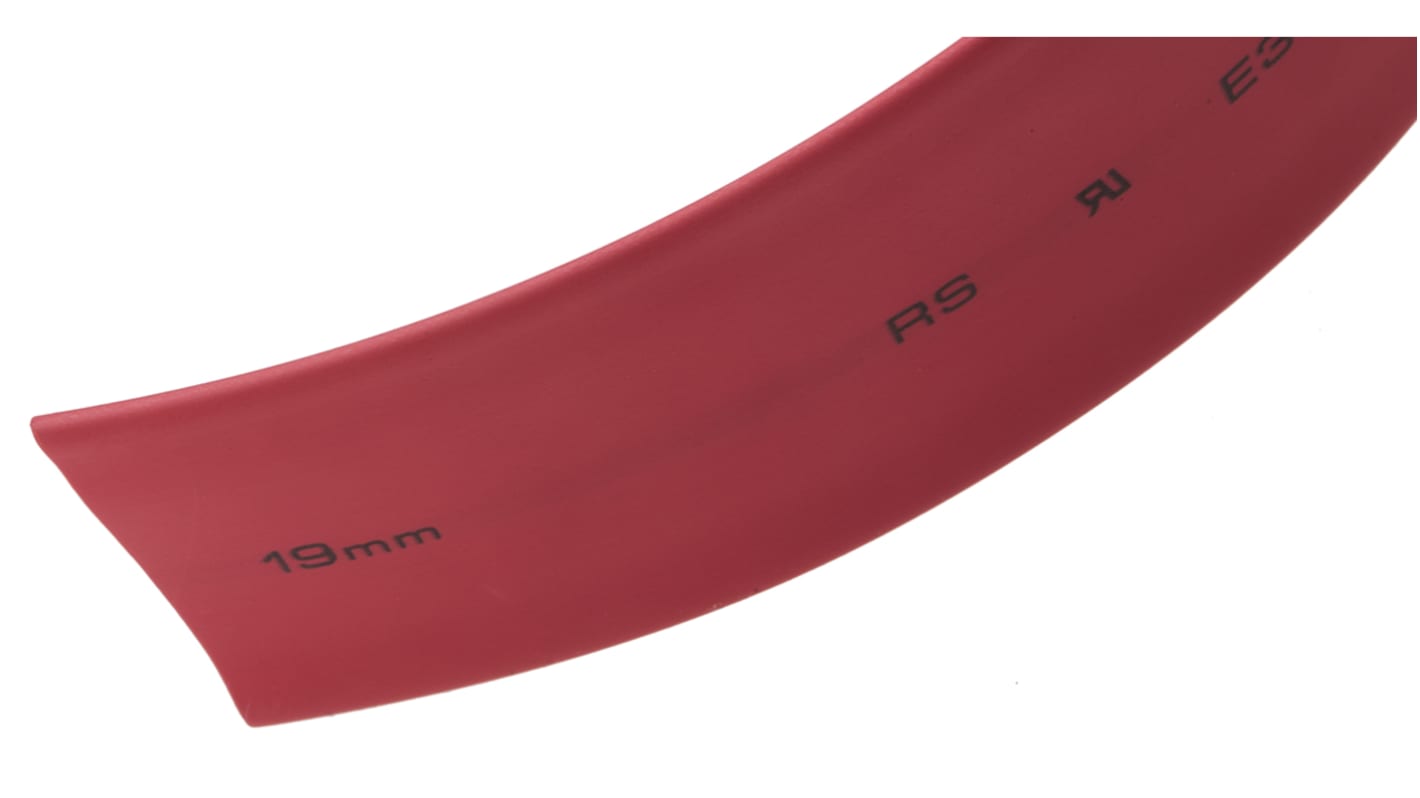 Gaine thermorétractable RS PRO, Dia. 19mm Rouge rétreint 2:1, 5m